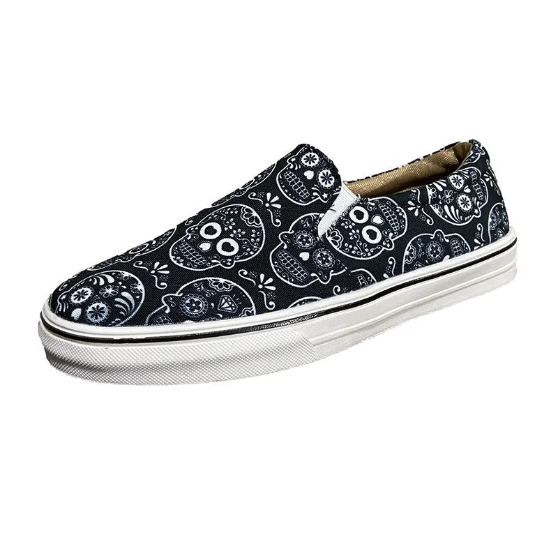 Always Halloween Skull Printed Canvas Design Shoes