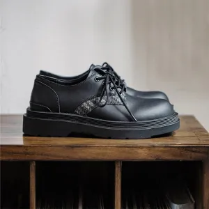 Amozae- Euljiro Patchwork Matte Derby Shoes