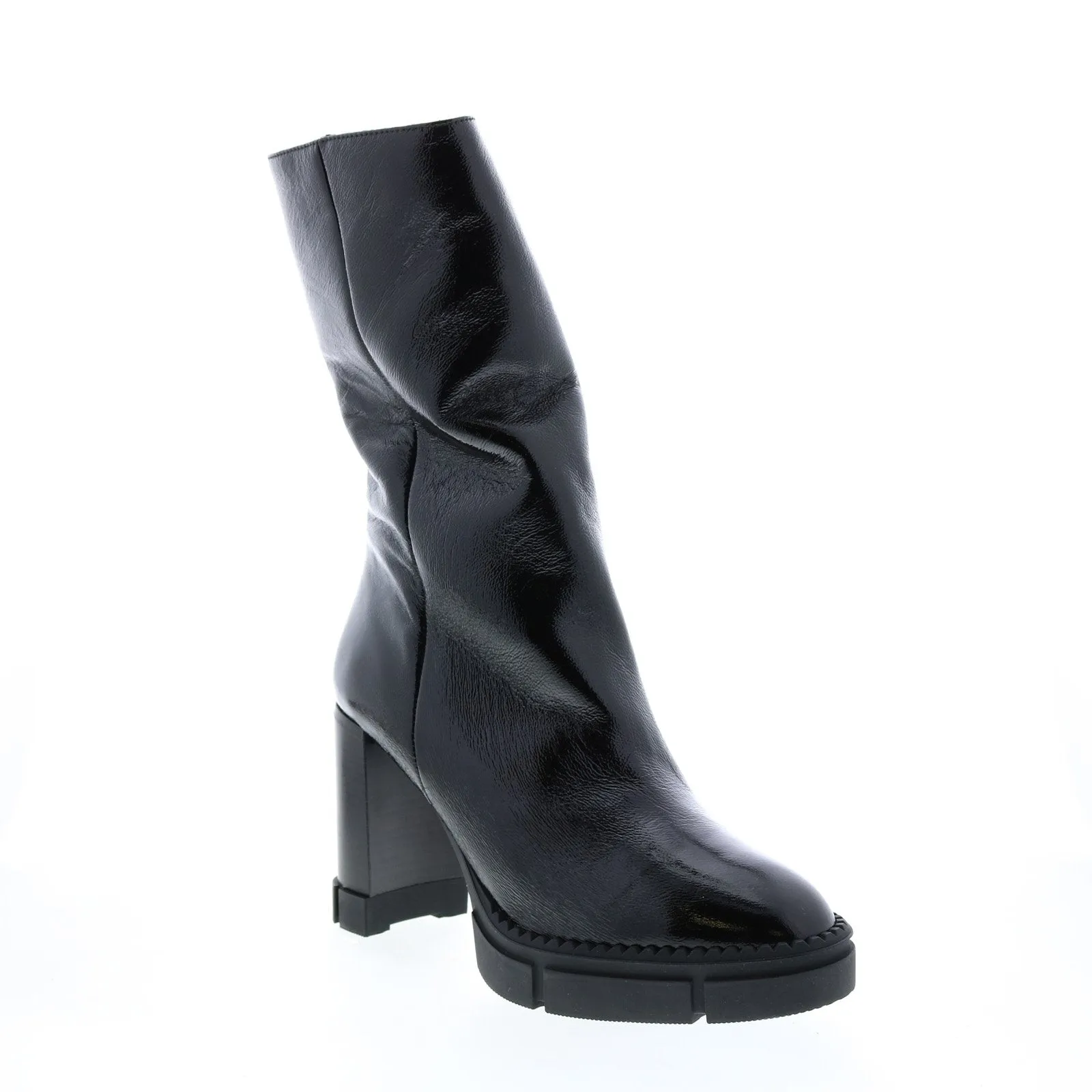 Aquatalia Iana Naplak 34L3705-BLK Womens Black Leather Casual Dress Boots