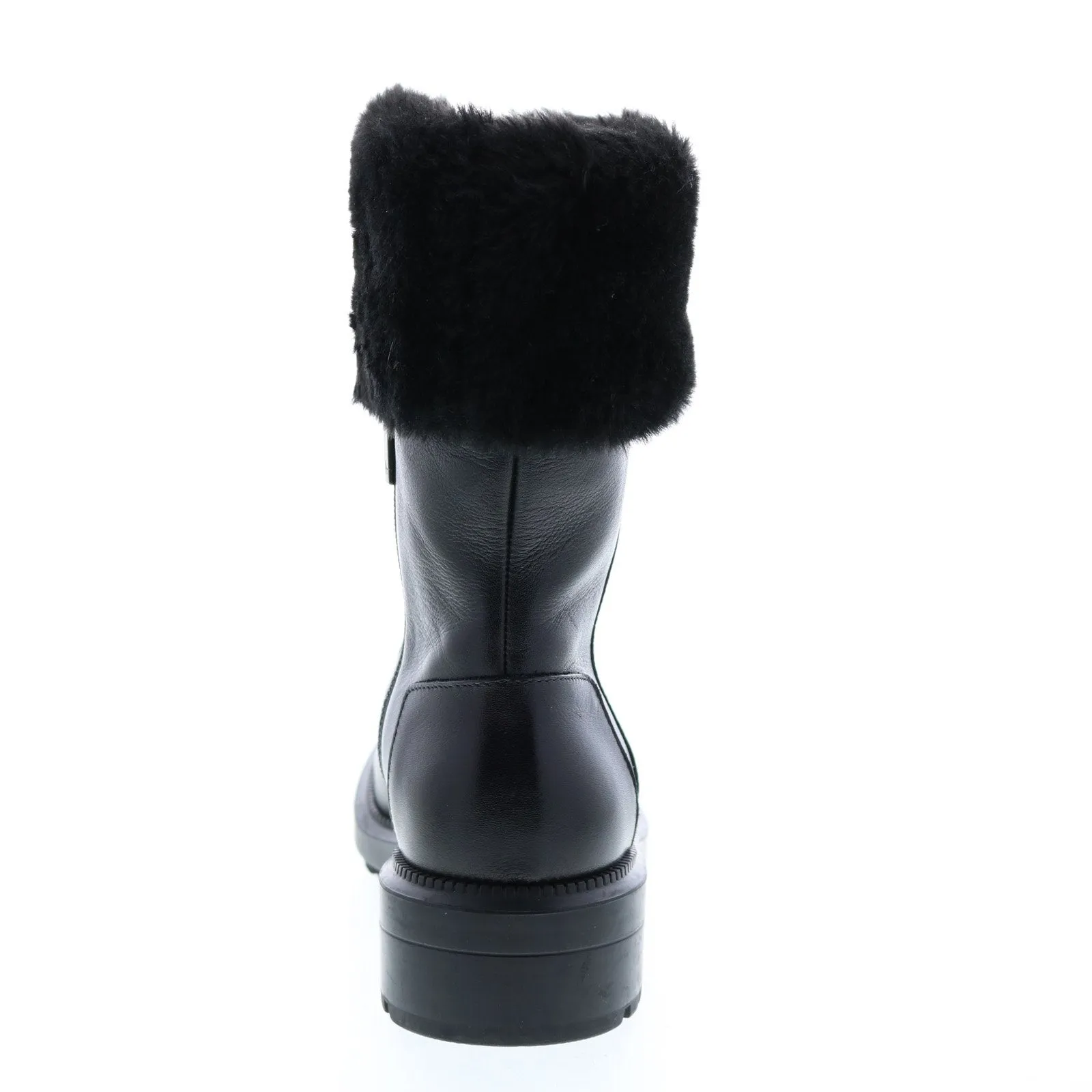 Aquatalia Lacie Calf Faux Fur 34L3893-BBK Womens Black Leather Zipper Casual Dress Boots