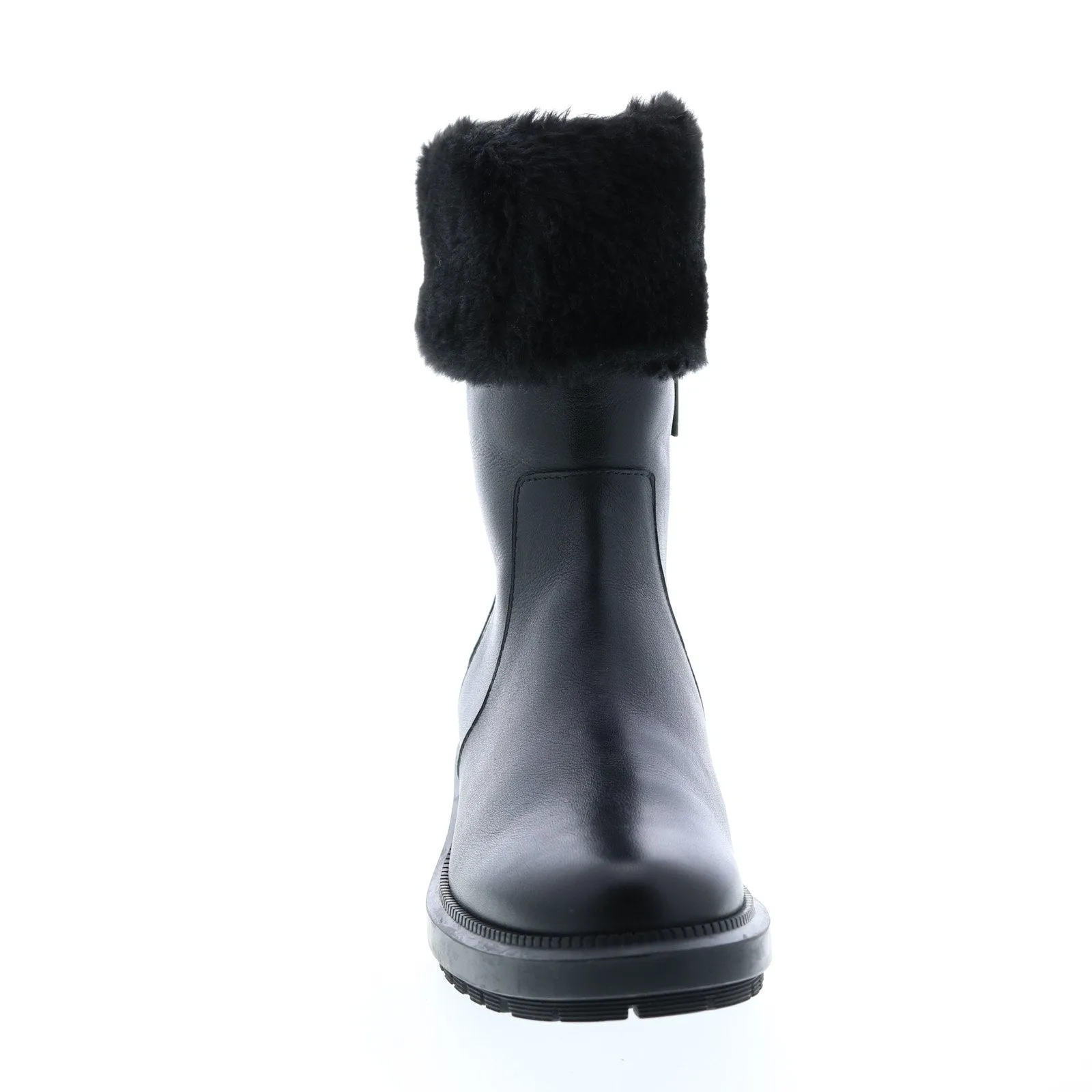 Aquatalia Lacie Calf Faux Fur 34L3893-BBK Womens Black Leather Zipper Casual Dress Boots