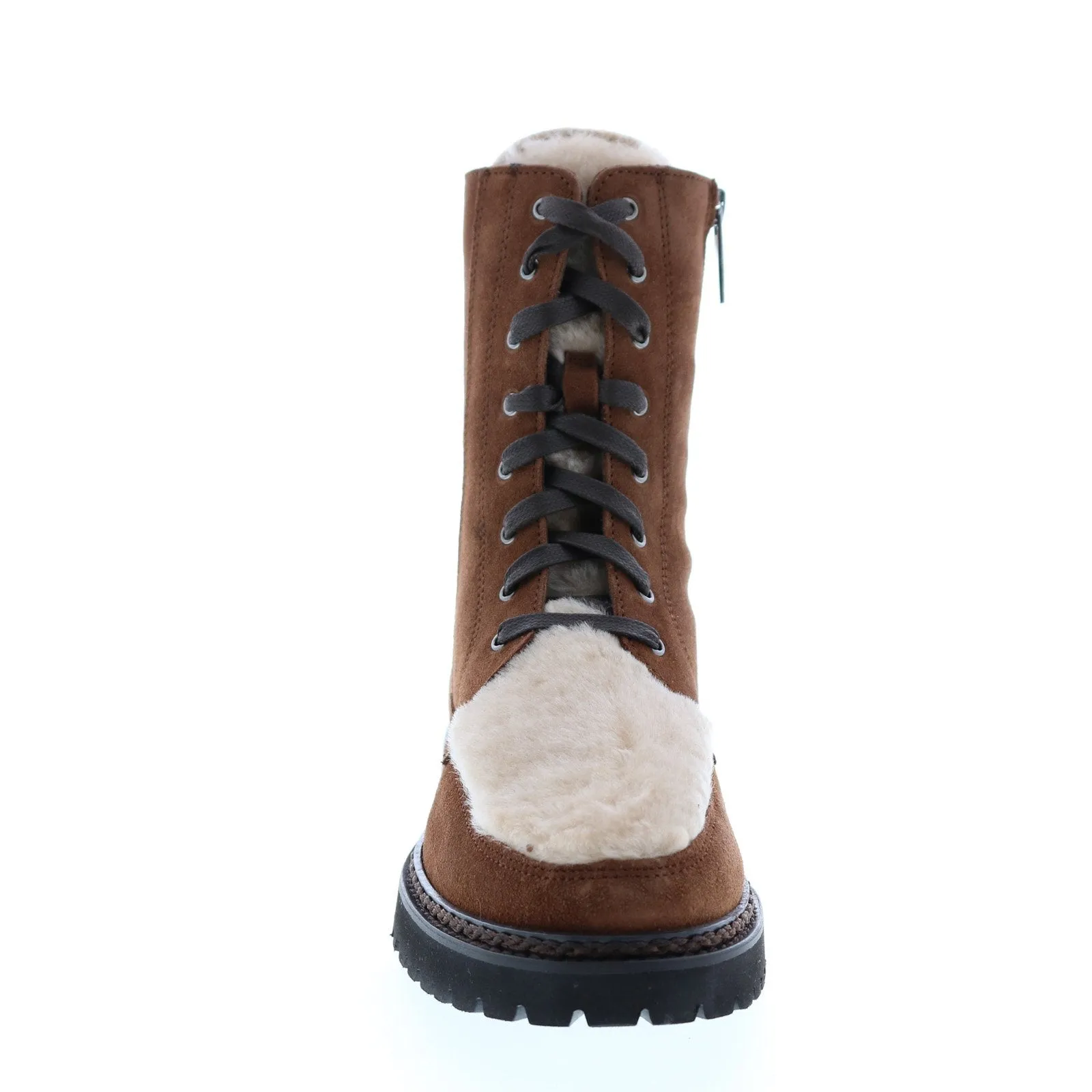 Aquatalia Marlee Suede Shearling 34L3756-CHS Womens Brown Suede Zipper Casual Dress Boots