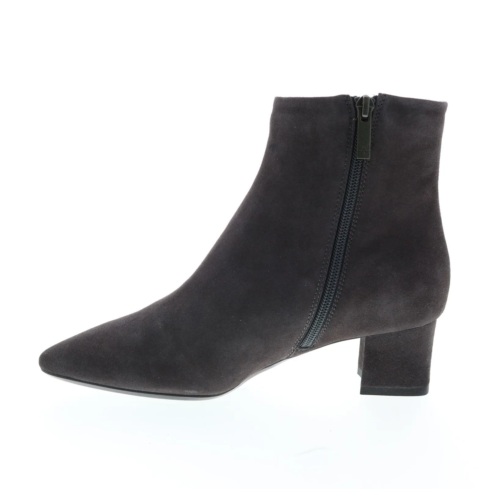 Aquatalia Perlina Dress Suede 34L2771-ANT Womens Gray Suede Zipper Ankle & Booties Boots