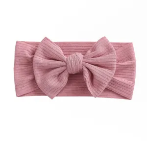 Baby Textured Single Soft Bow Knot Headband — Blush