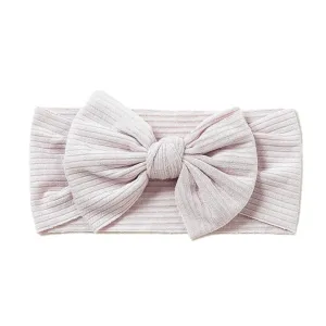 Baby Textured Single Soft Bow Knot Headband — Shell