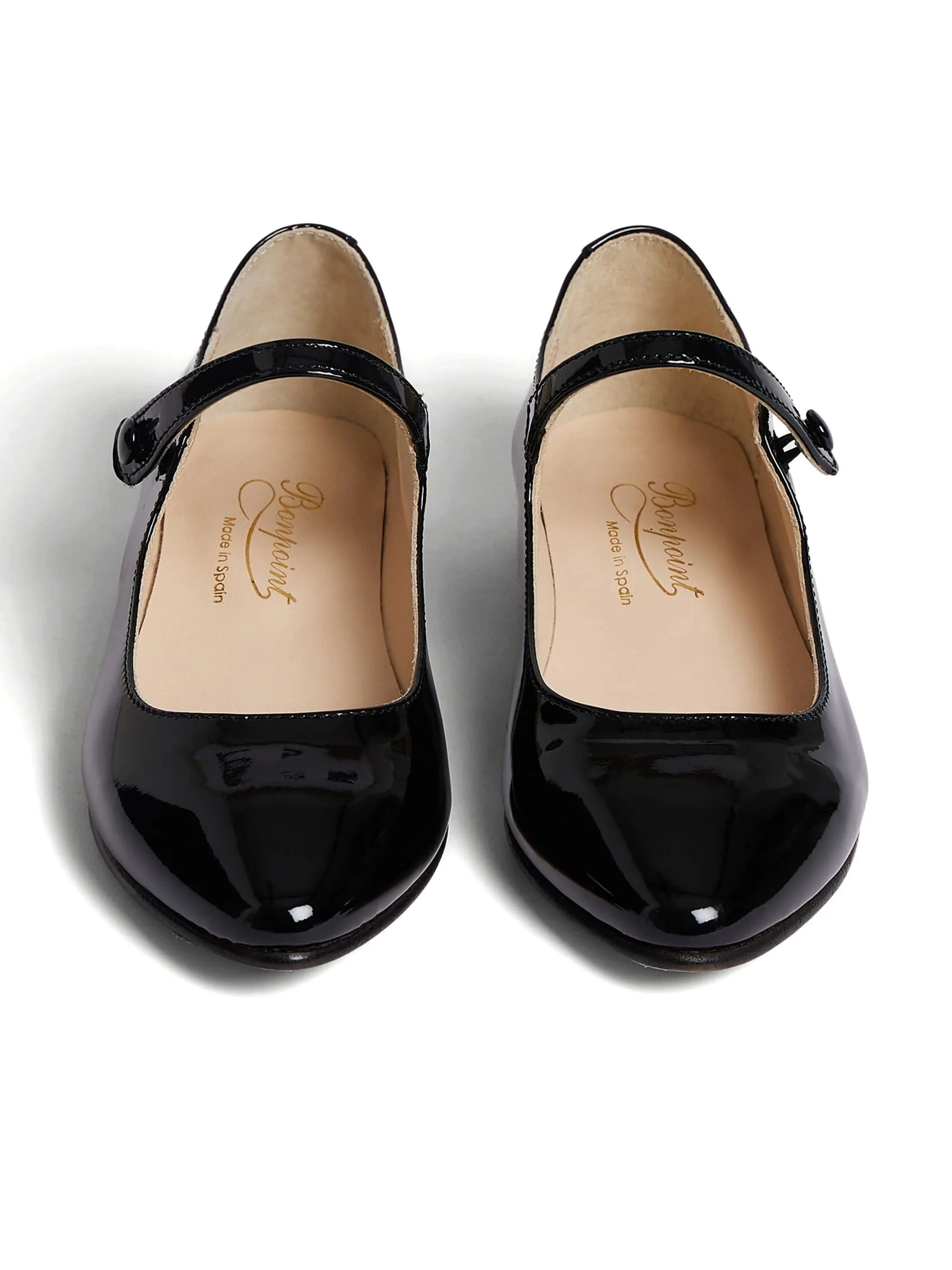 Luxury Black Leather Belinda Mary Jane Shoes for Girls by Bonpoint