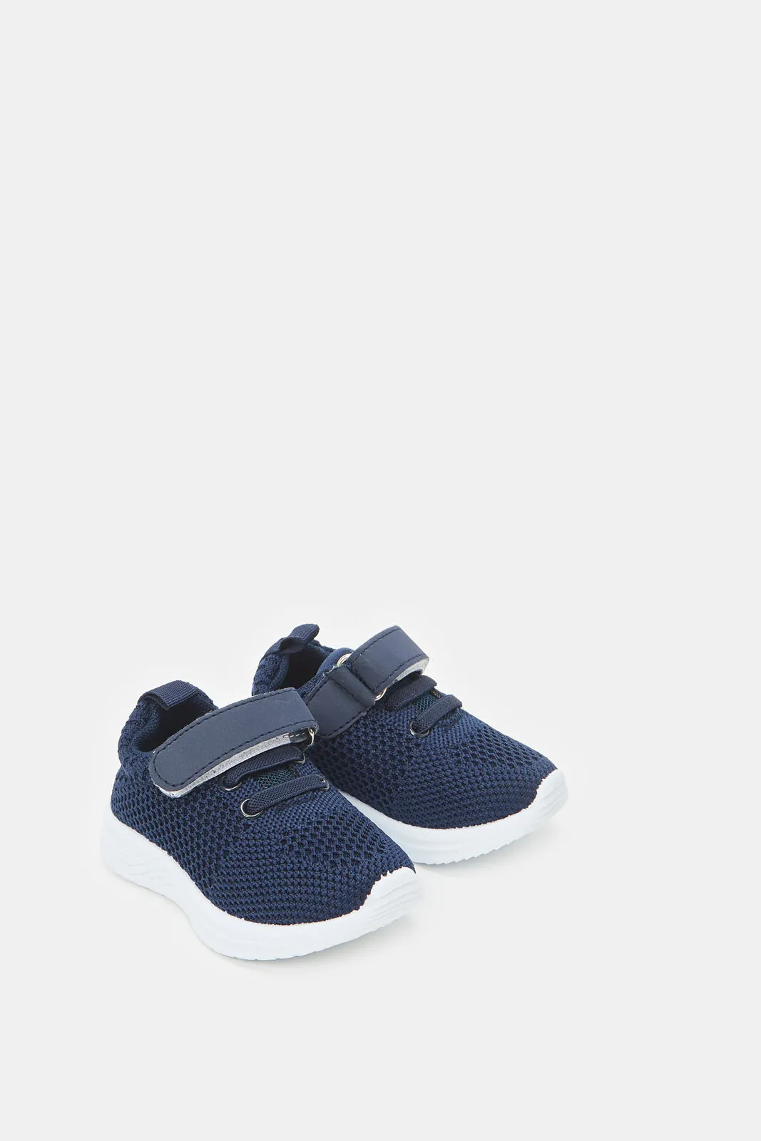 Boys Navy Velcro Strap Sneakers