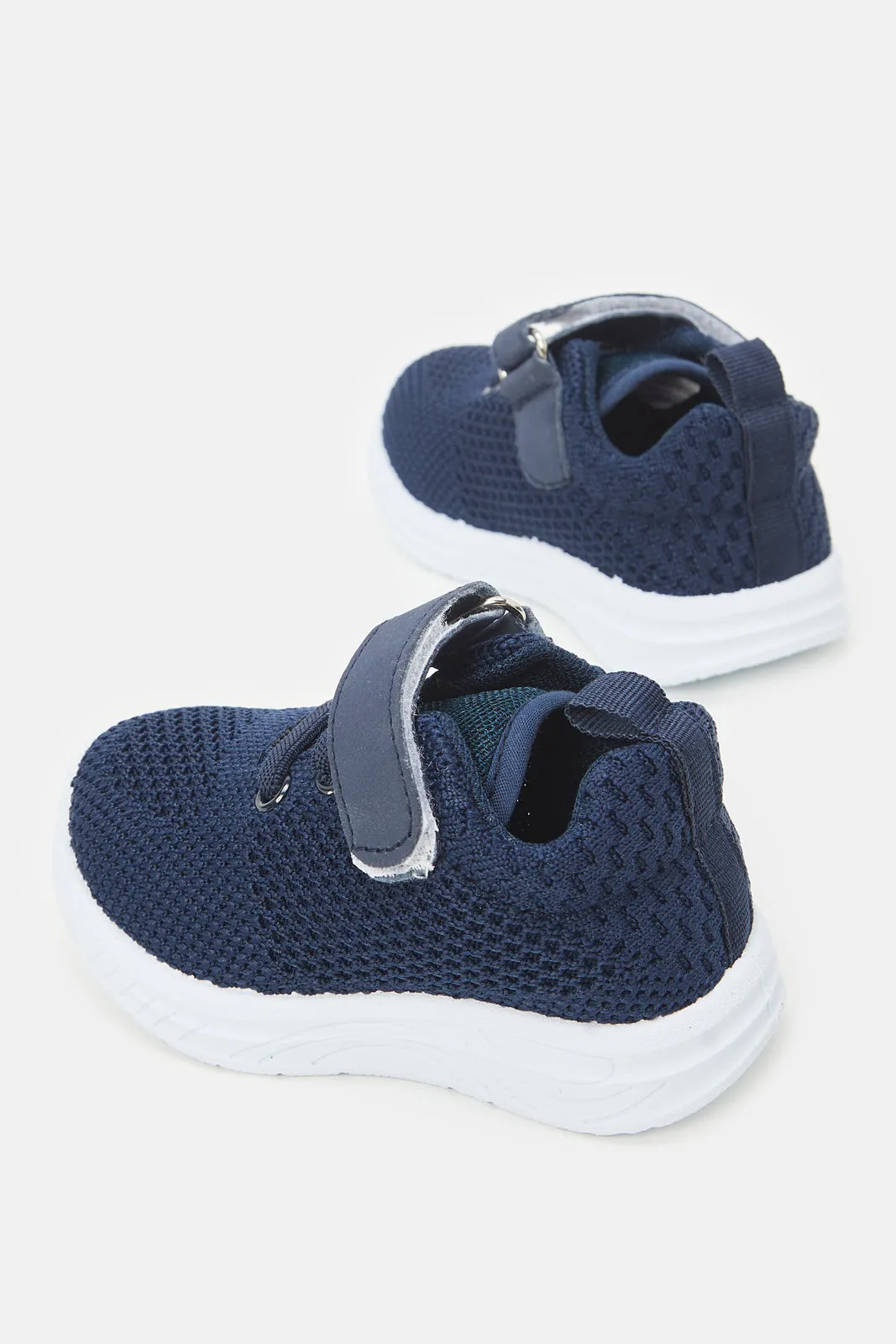 Boys Navy Velcro Strap Sneakers