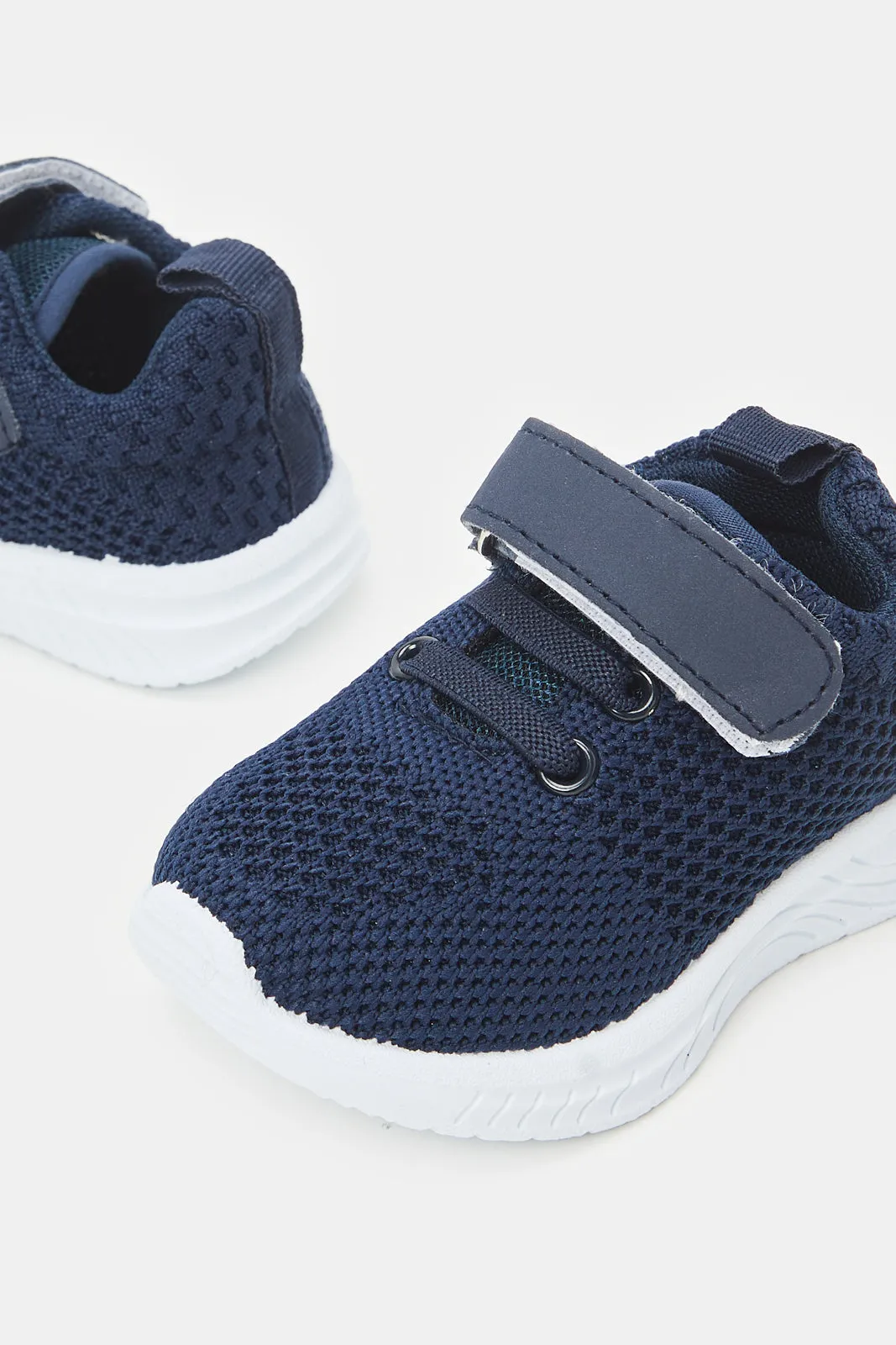 Boys Navy Velcro Strap Sneakers