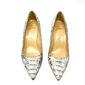 Christian Louboutin Kate 100 Pumps in Silver Python 38 | 7.5