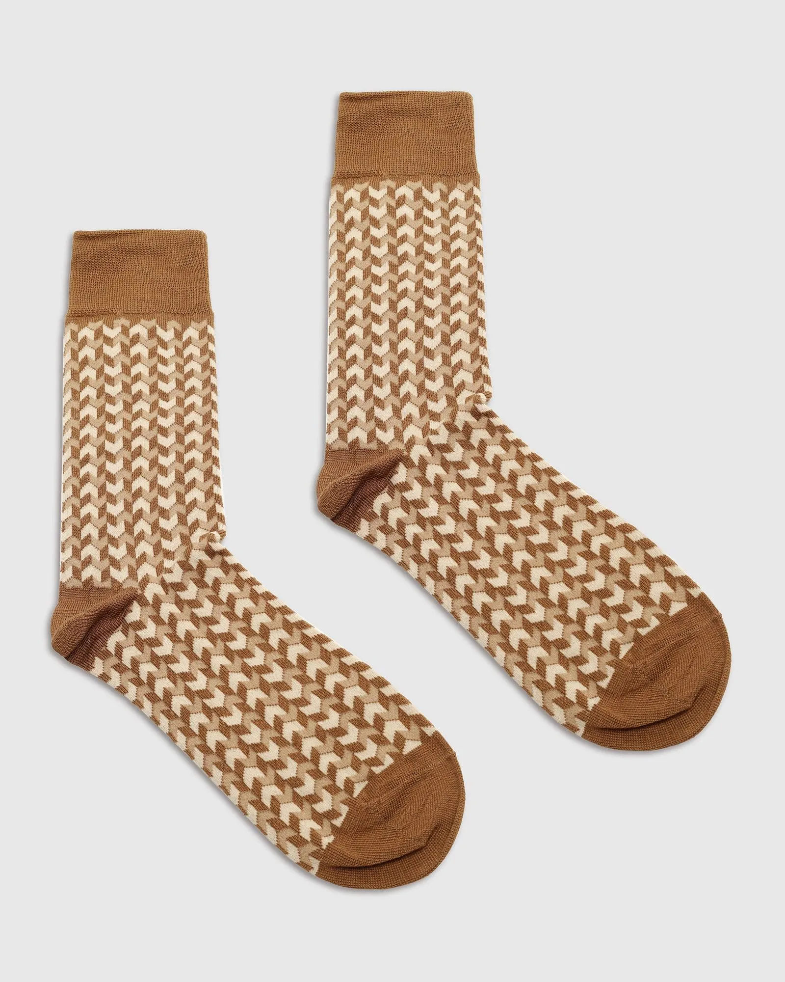 Cotton Beige Textured Socks - Snap