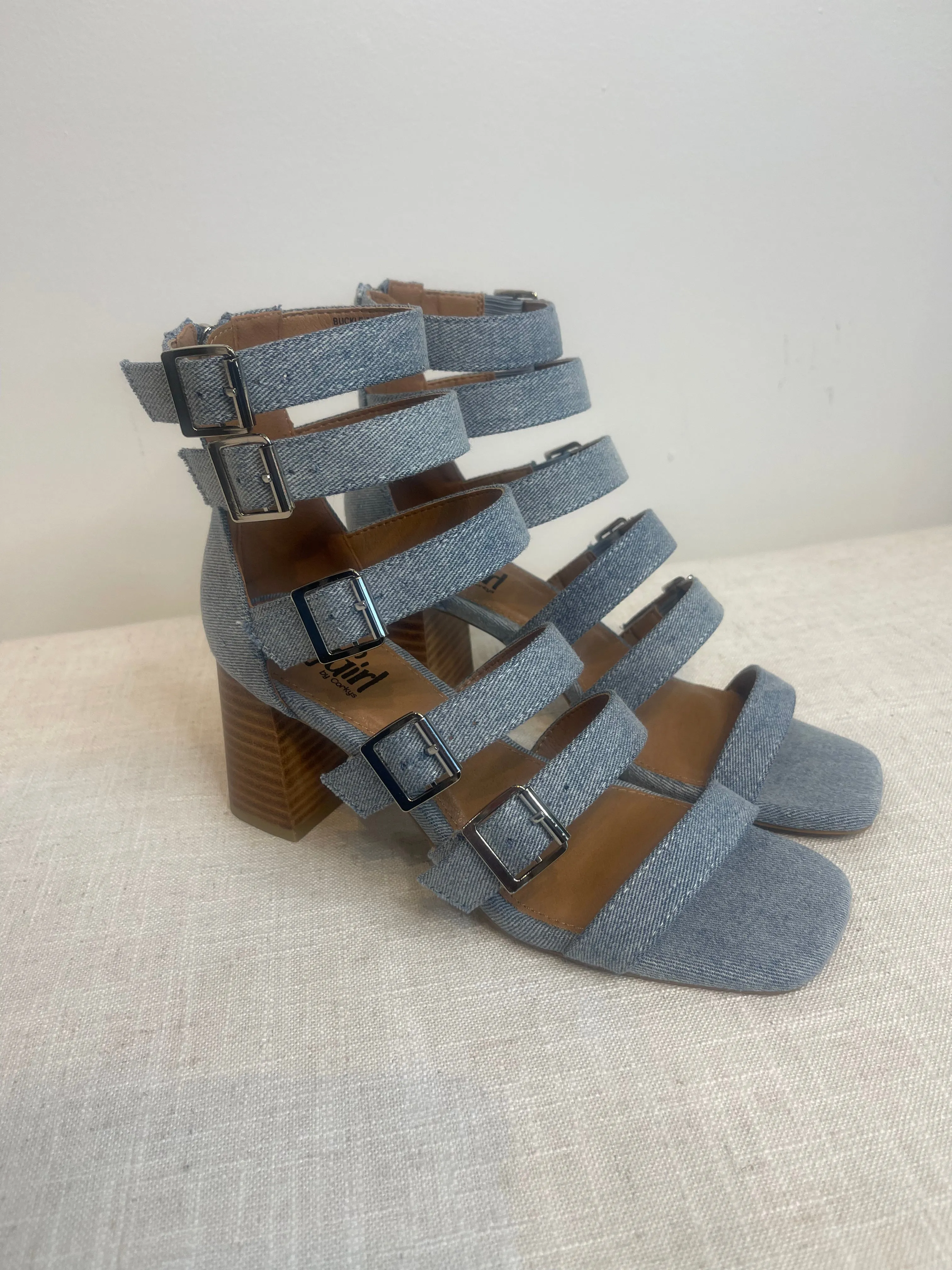 Denim Buckle Heel by Corkys