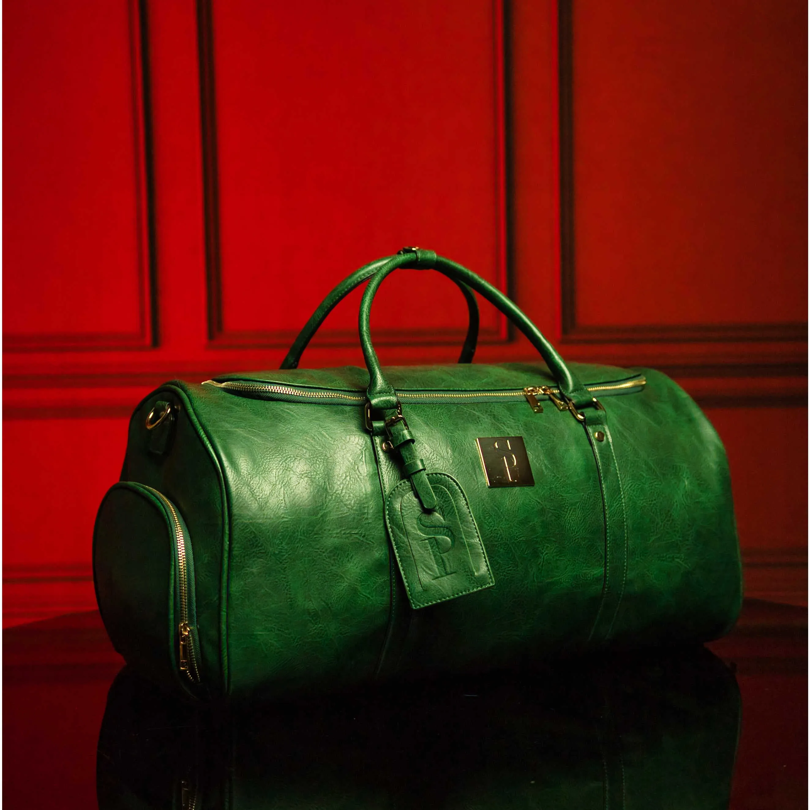 Emerald Green Luciano Leather Duffle Bag (New Weekender Design)