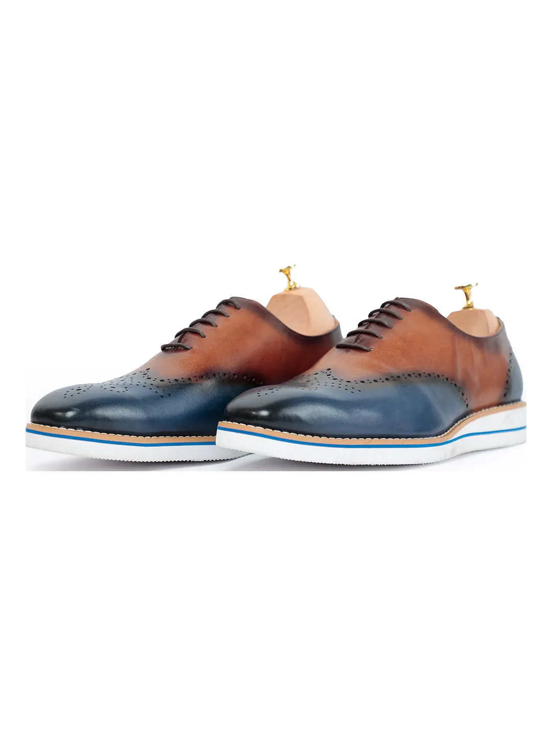 Ethen Blue Brown Oxford