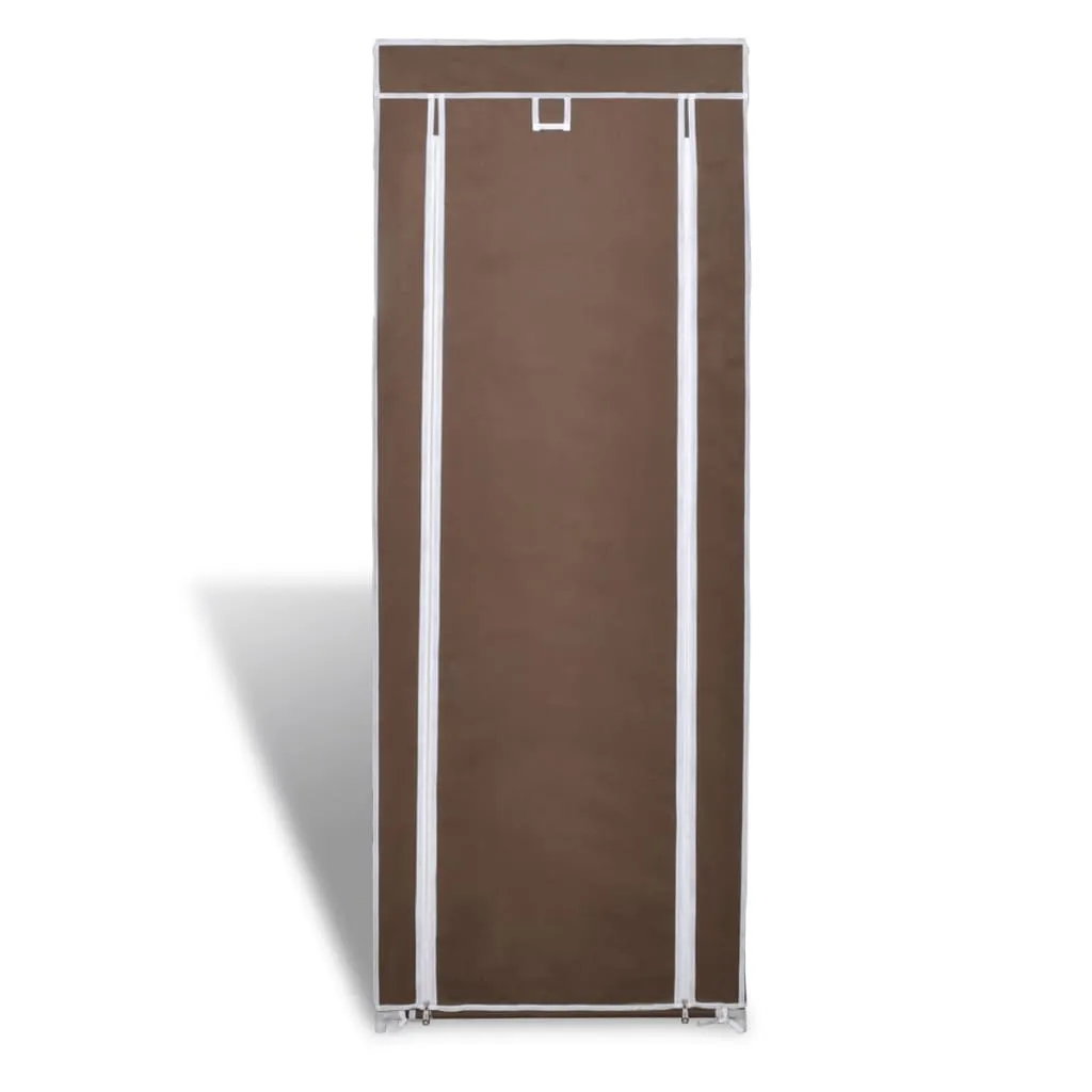 Fabric Shoe Cabinet with Cover 162 x 57 x 29 cm Brown