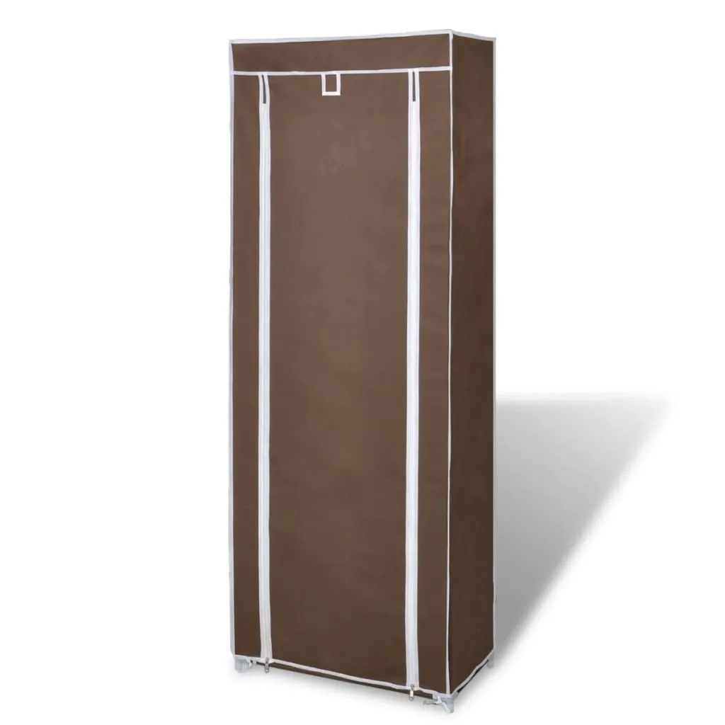 Fabric Shoe Cabinet with Cover 162 x 57 x 29 cm Brown