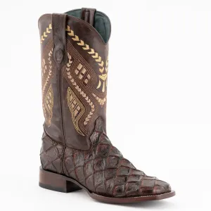 Ferrini Men's Bronco Pirarucu Print Square Toe Boots 43393-09