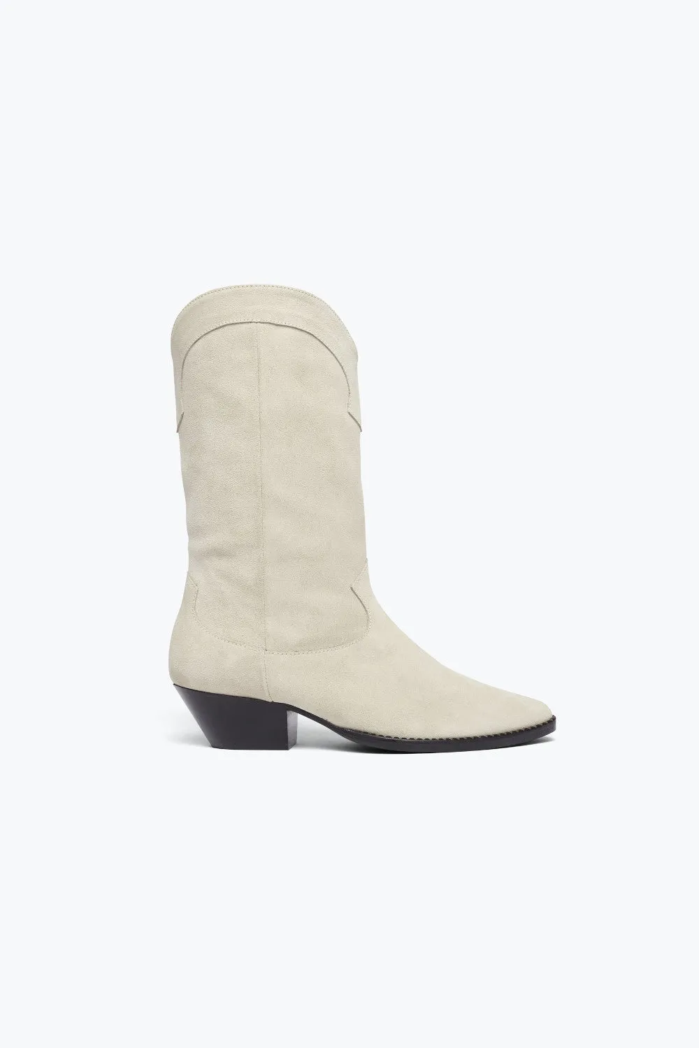 Freda Salvador Loretta Western Mid Boots in Bone Suede