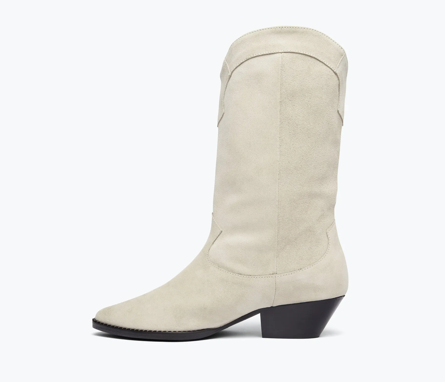 Freda Salvador Loretta Western Mid Boots in Bone Suede