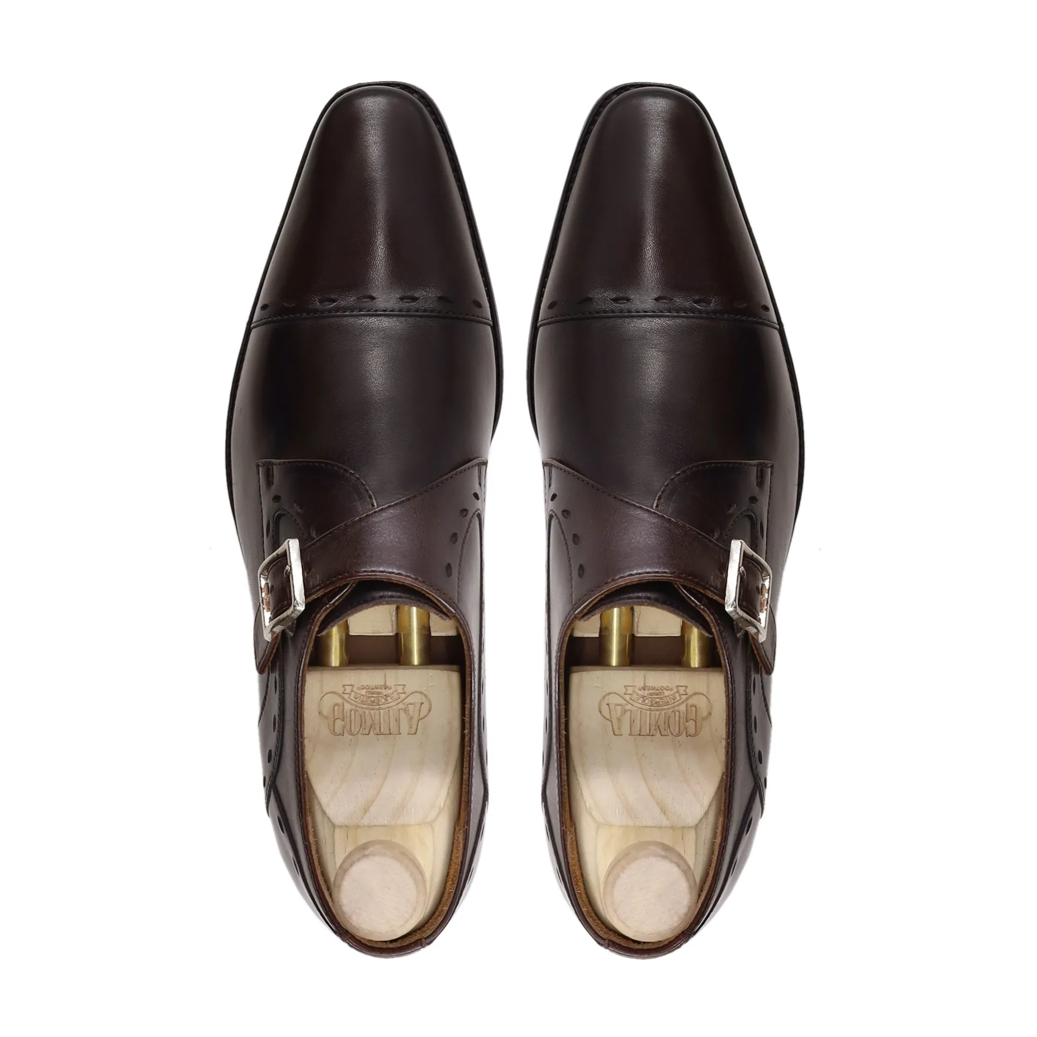 Jerald - Men's Dark Brown Calf Leather Single Monkstrap