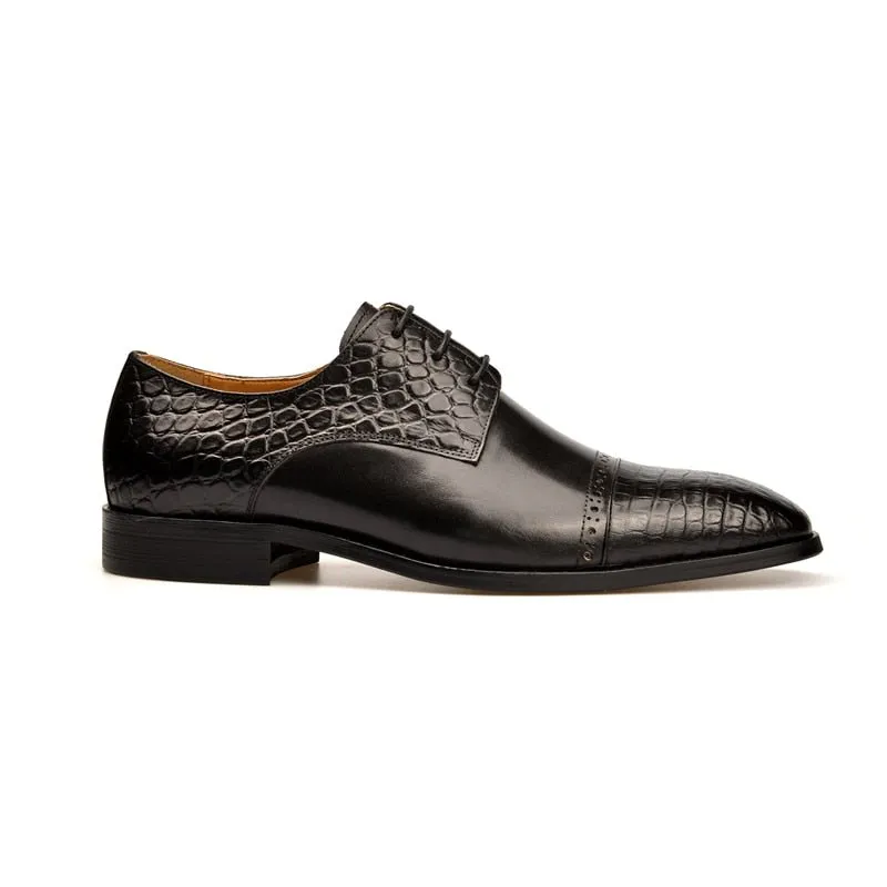 LuxeCroco Exotic Lace-Up Brogue Shoes