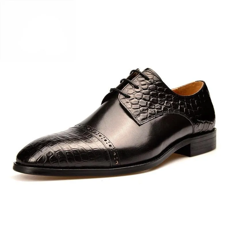 LuxeCroco Exotic Lace-Up Brogue Shoes