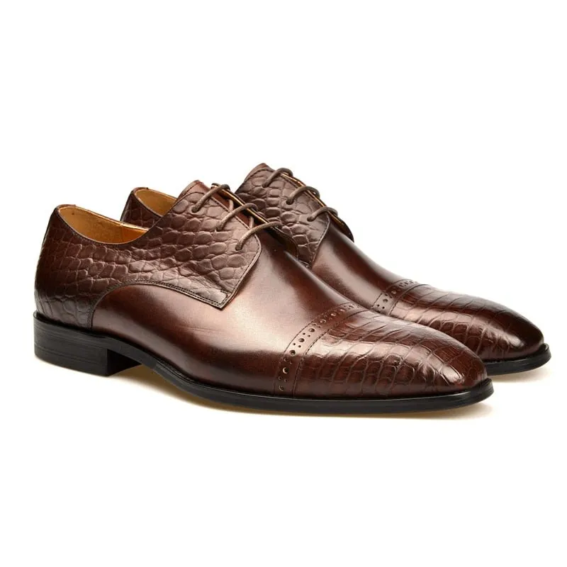 LuxeCroco Exotic Lace-Up Brogue Shoes