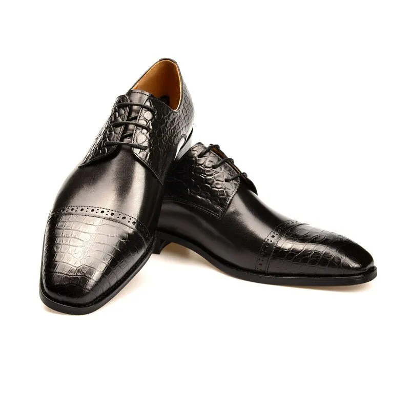 LuxeCroco Exotic Lace-Up Brogue Shoes