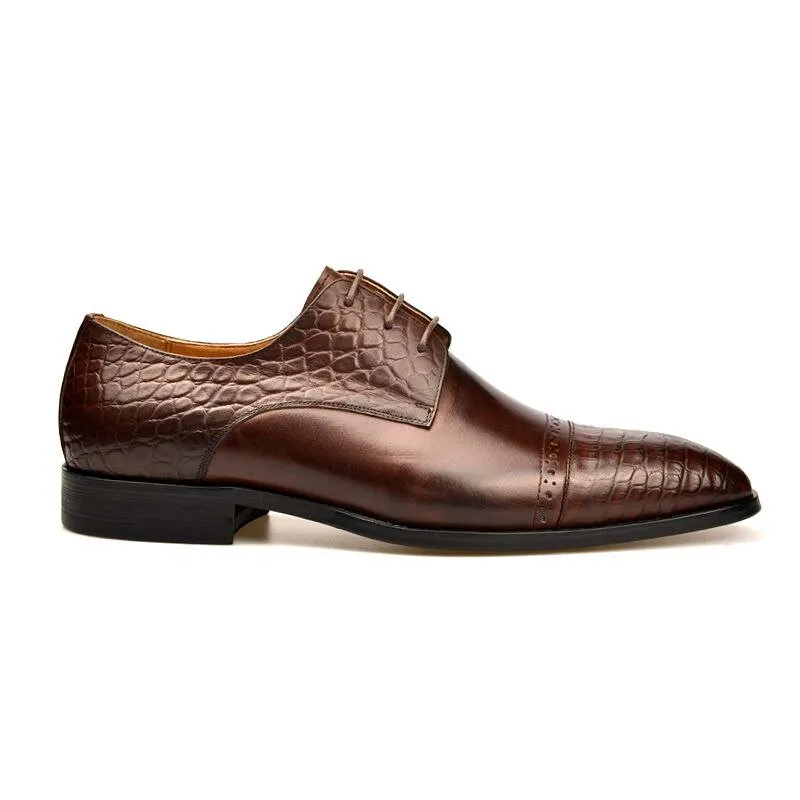 LuxeCroco Exotic Lace-Up Brogue Shoes