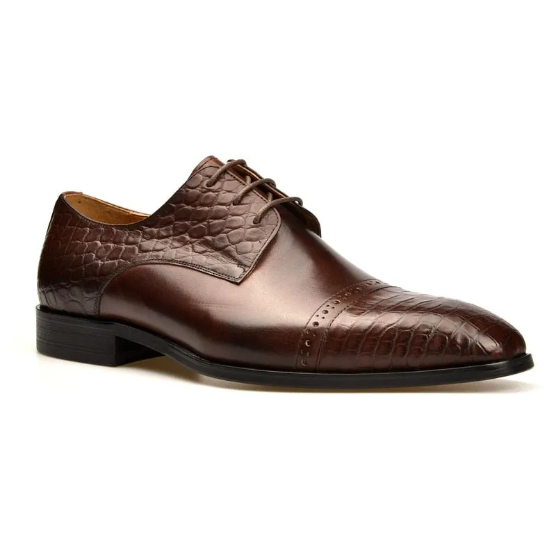 LuxeCroco Exotic Lace-Up Brogue Shoes