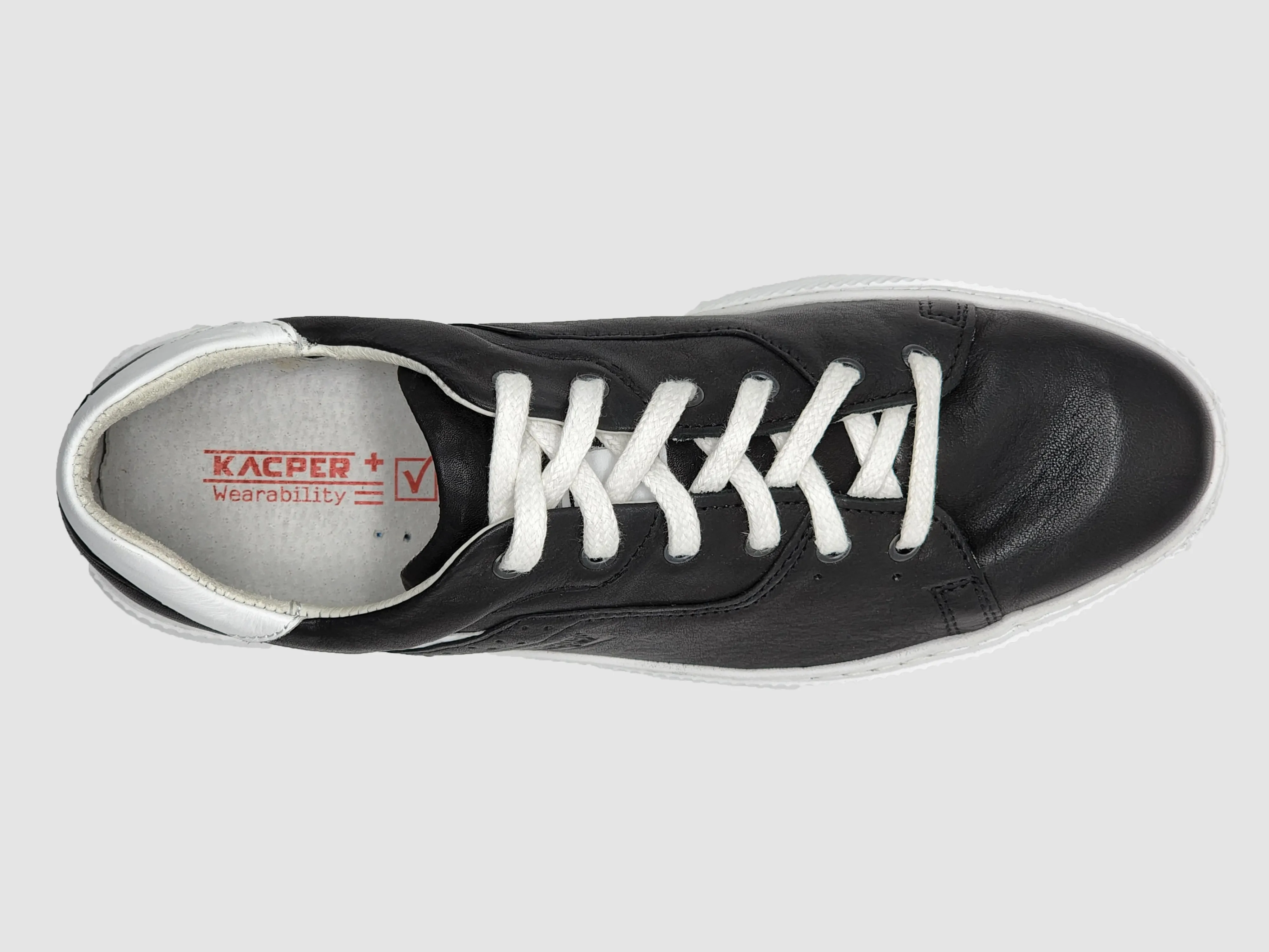 Men's Classic Leather Sneakers - Black/White