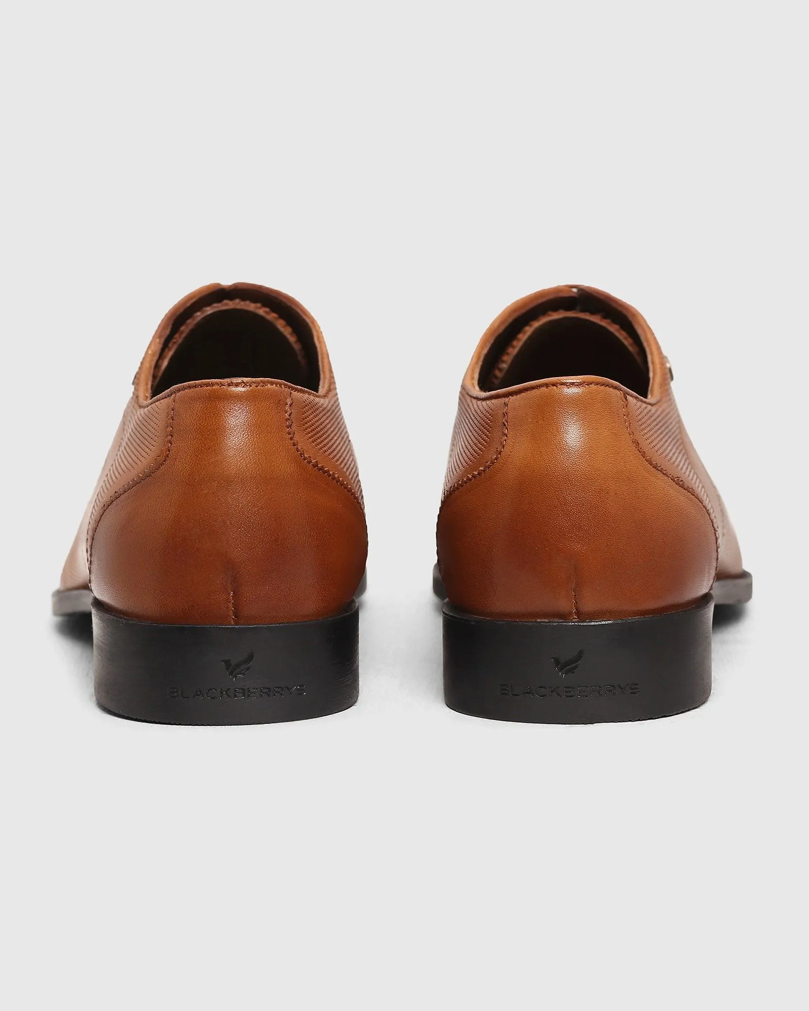 Must Haves Leather Tan Textured Oxford Shoes - Lewis