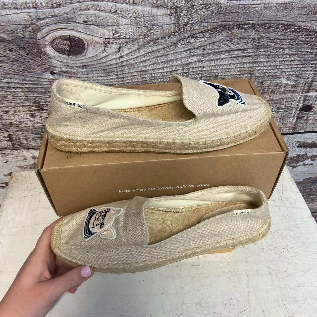 NWB SOLUDOS TAN WOVEN TEDDY & GIGI PLATFORM ESPADRILLE SHOE SIZE 11 D2C TCC