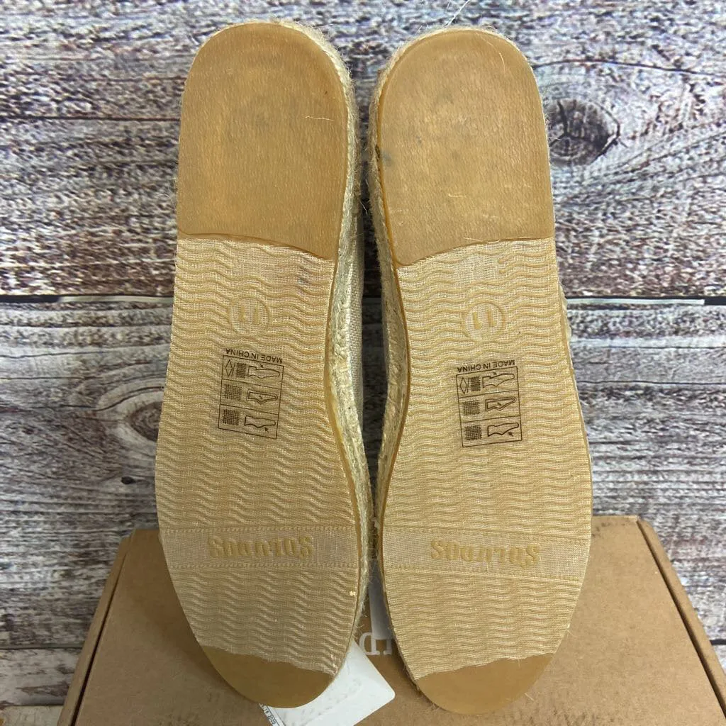 NWB SOLUDOS TAN WOVEN TEDDY & GIGI PLATFORM ESPADRILLE SHOE SIZE 11 D2C TCC