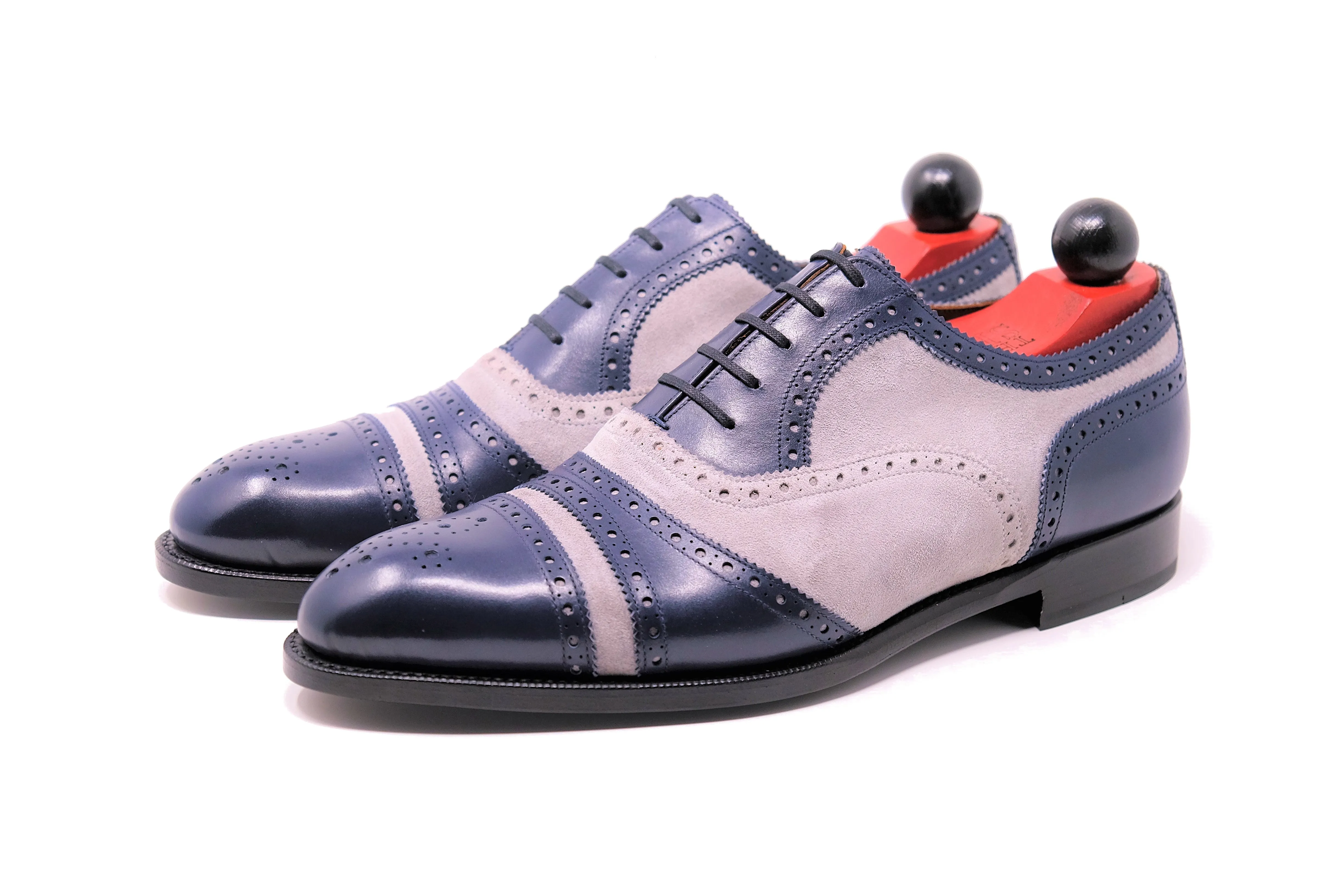 Phillips - MTO - Marine Blue Calf / Pearl Suede - NGT Last - Single Leather Sole