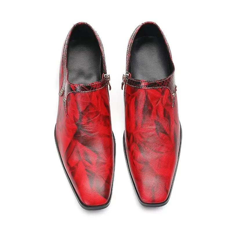 Refined Luxe Square Toe Leather Slip-on Dress Shoes