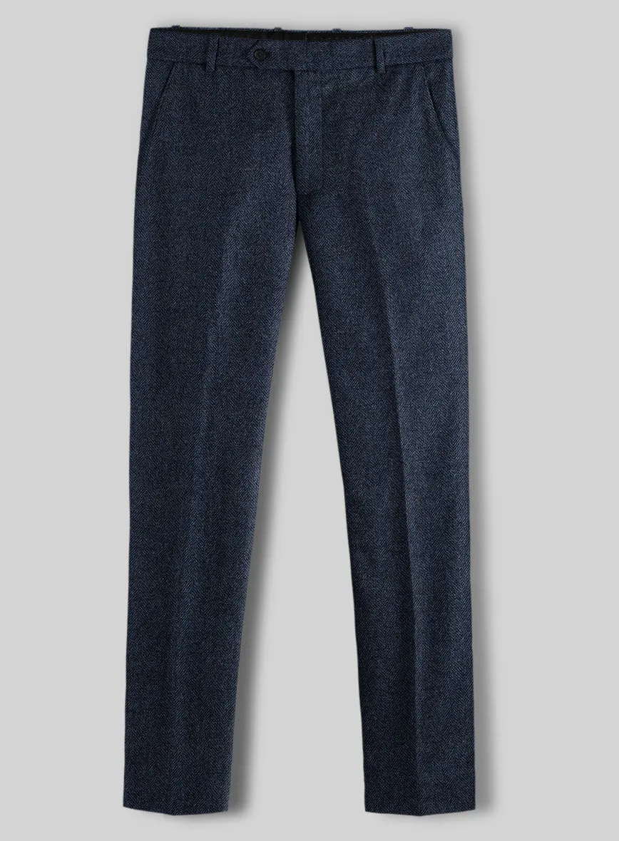 Showman Blue Herringbone Tweed Pants