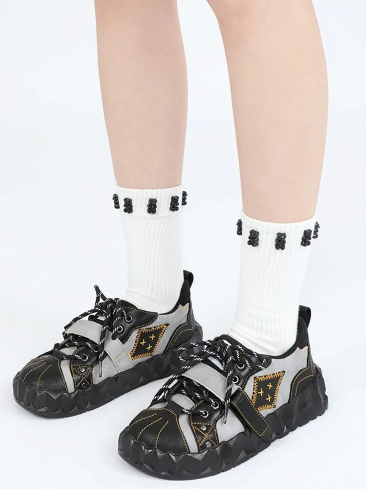 Stitch design belt shoes【s0000002131】