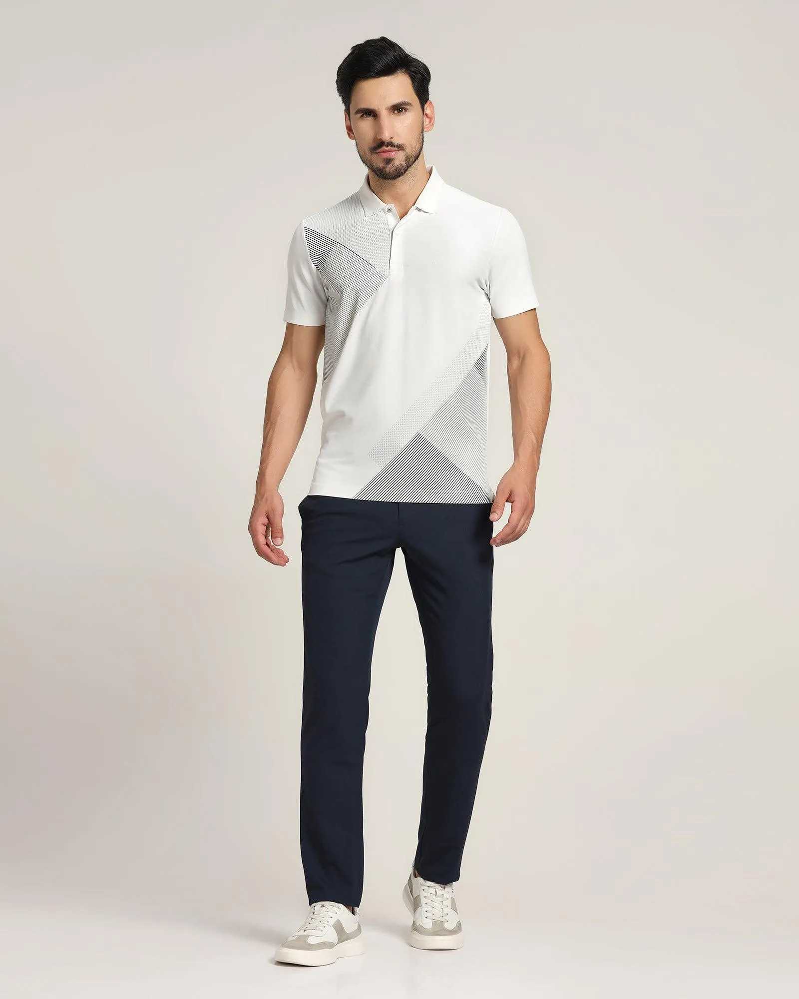 TechPro Polo White Solid T-Shirt - Walker