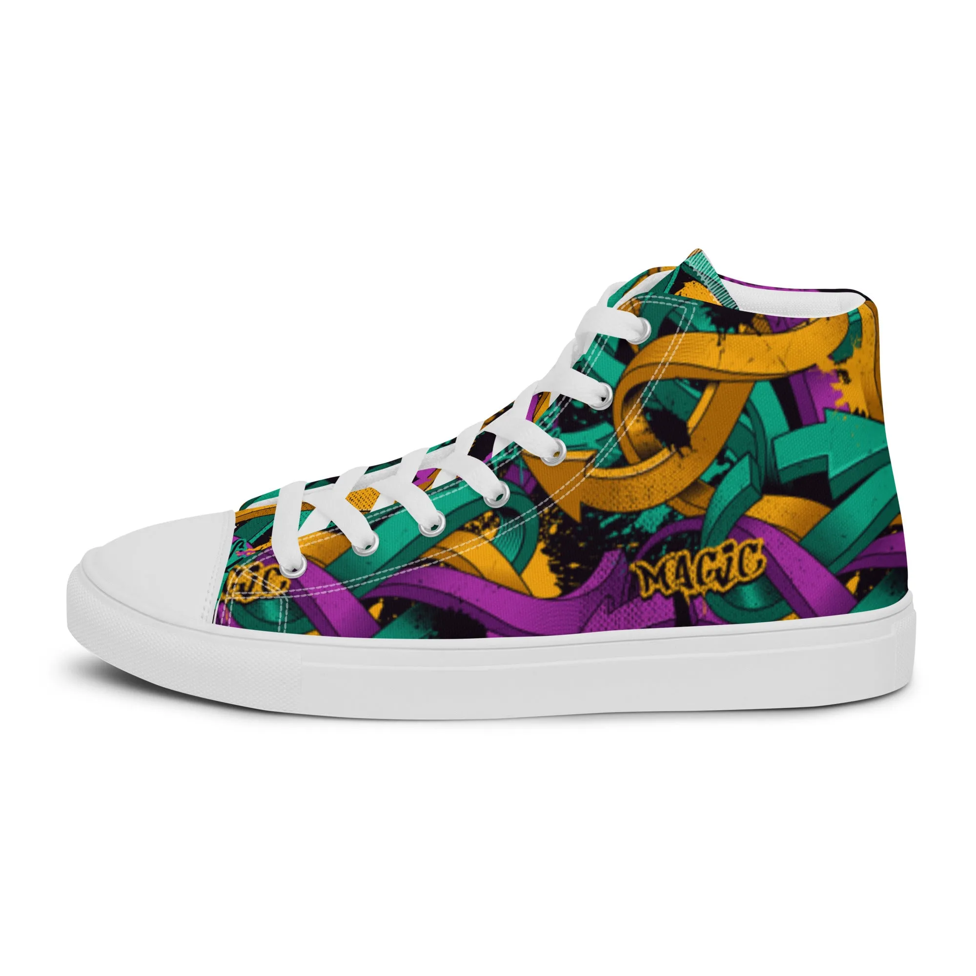 Unisex high top canvas shoes - Grafitti Design