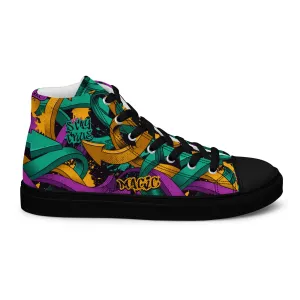 Unisex high top canvas shoes - Grafitti Design