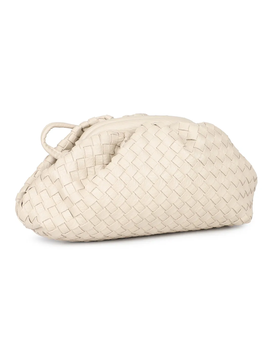 Women Beige Textured Design Solid Sling Bag