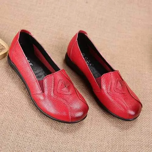 Women Shoes Slip On Leather Loafers